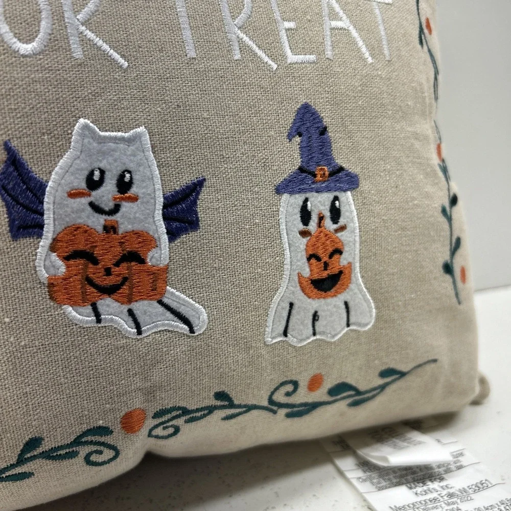Celebrate Together Halloween Trick Or Treat Ghosts Embroidered Pillow